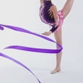 thumbnail image 3 of Luxshiny 4Set Dancing Ribbons Purple 444X6Cm Silk Wood Rhythmic Gymnastics Style, 3 of 8