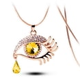 thumbnail image 1 of Xihbxyly Collar Largo Tipo Suéter con Forma de Lágrima de Cristal y Pestañas, 1 of 3