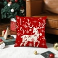 thumbnail image 4 of Christmas Pillow Cover, Holiday Decoration, Festive Christmas Pillowcase for Home Sofa Decor, Red Polyester Fiber Square Pillow Case with Invisible Zipper for Winter Holiday Decorations, 4 of 7