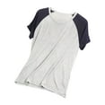 thumbnail image 3 of MGDXOX Womens Modal Large Size Patchwork Pajama Shirts Comfortable Homewear Pullover Short Sleeve Soft Cozy Fall Winter Pajama Sleepwear Ladies Pjs Navy L, 3 of 4