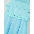thumbnail image 6 of Aislor Kids Sleeveless Princess Lace Wedding Bridesmaid Rhinestone Chiffon Flower Girls Dress Elegant Gown Light Blue 8, 6 of 7