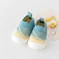 thumbnail image 4 of AJTQTH Baby Indoor Shoes Knitting Mesh Breathable Floor Shoes Boys Girls Toddler Thick Soled Non-slip Sweat Absorbent Slip-On Gradient Printed Shoes Green 17, 4 of 4