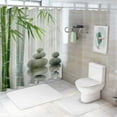 thumbnail image 7 of Creowell Zen Stone Bamboo Shower Curtain Wild Grass Reflection in Water Design Decor Asian Japanese Garden White Background Polyester Fabric Bathroom Décor Curtains Set with Hook White, 7 of 7