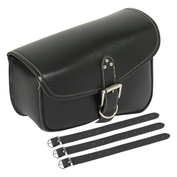 Unique Bargains 1 Pair Universal Motorcycle Saddle Bag Cycling Storage Bag Pouch Waterproof Faux Leather