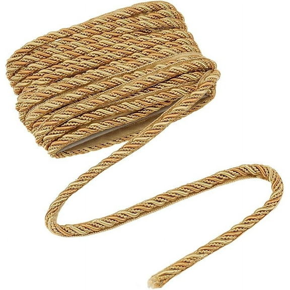 12.5M Polyester Twist Lip Cord Trim Upholstery Trim Edge Sewing Piping Cord for Curtain Sofa Decoration Bisque 17x10mm about 13.67 Yards(12.5m)/Bundle