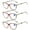 3 Pairs of Red, variant on 3 Pairs of Leopard Print Square Oversized Reading glasses Blue Light Blocking Metal Presbyopic Glasses Readers for Women +3.00