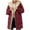 Wine 1, variant on Ltctricy Warm Winter Quilted Coats for Women Fleece Lined Long Down Jacket Hooded Puffer Outerwear with Pockets