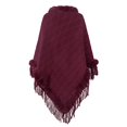 thumbnail image 3 of KIHOUT Cardigans for Women Plus Sizes Women's Solid Color Shawl Warm Collar Tassel Solid Color Knitted Cape Shawl, 3 of 3