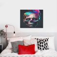 thumbnail image 4 of Kdxio Modern Abstract Colorful Skull B Pattern Canvas Wall Art for Living Room Wall Decor for Bedroom Bathroom Modern Framed Canvas Art Prints Ready to Hang,Horizontal, 4 of 6