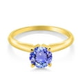 thumbnail image 2 of Gem Stone King 14K Yellow Gold Blue Tanzanite Solitaire Engagement 4-Prong Ring for Women | 0.90 Cttw | Round 6MM | Gemstone December Birthstone (Size 5), 2 of 4