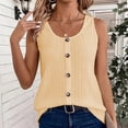 thumbnail image 2 of Bovemsi Women's Tanks & Camis 2025 New Ribbed Tank Top Round Neck Button Knitted Camisoles for Under Clothes, 2 of 7