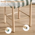 thumbnail image 6 of Zesthouse Upholstered Linen Bar Stools Set of 2, 26" Modern Counter Height Barstools with Arched Backs & Solid Wood Legs, Farmhouse Wooden Kitchen Island Chairs, Green and White Striped, 6 of 10