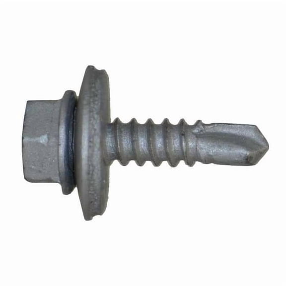Self-Drilling Screw, #10 x 3/4 in, Climaseal Steel Flange Hex Head External Hex Drive, 500 PK