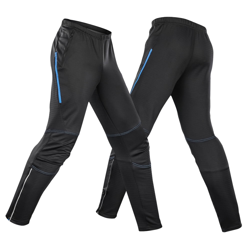 Mens Waterproof Cycling Pants Thermal Fleece Windproof Winter Bike Riding Running Sports Pants Trousers Walmeck 
