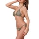 thumbnail image 4 of INSPIRAR CHIC Conjuntos de Bikini de Decoración de Concha para Mujeres de 3 Piezas con Top Halter, Parte Inferior de Triángulo con Lazo y Falda Cubierta Verde Musgo X-Large, 4 of 5