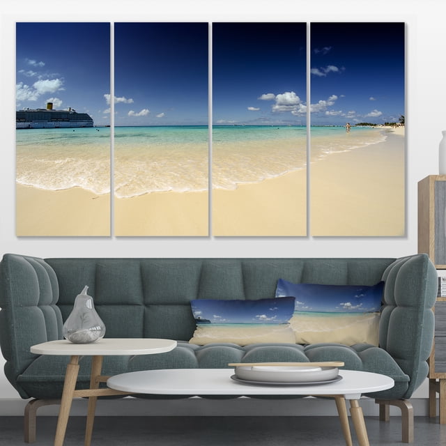 Crystal Waters of Grand Cayman - Seashore Photo Canvas Print
