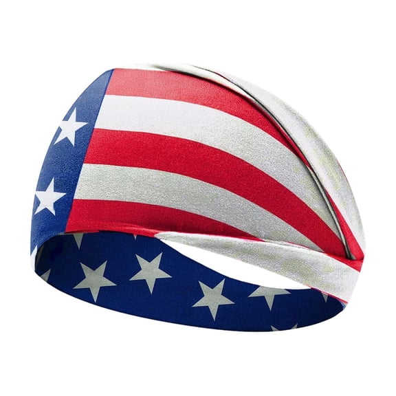 American Flag Bandana Headband 4th of July Patriotic Red White Blue Elastic Headbands Independence Day Hair Accessory for Party, Celebration