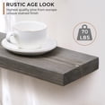 thumbnail image 4 of 36 inch Handcrafted European Pine Natural Rustic Wooden Floating Shelves Wall Mounted Set of 2, Gray, 4 of 7