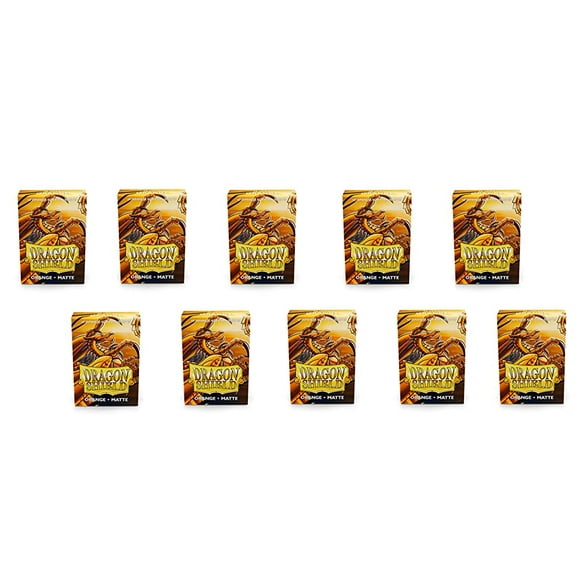 10 Packs Dragon Shield Matte Mini Japanese Orange 60 ct Card Sleeves Display Case