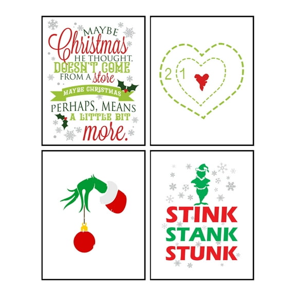 Silly Goose Gifts Stink Stank Stunk Christmas Funny Wall Art Prints - Festive and Colorful Designs with Nostalgic Movie Quotes 8 x 10 in