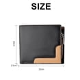 thumbnail image 2 of 1 Uds. Cartera de PU de estilo corto para hombre, billetera de empalme con cremallera cero, bolso para tarjetas múltiples, monedero, 2 of 5
