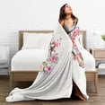 thumbnail image 5 of Wijzvio Letter B Flower Graphic Throw Blanket Soft Fuzzy Fleece Blanket For Couch Bed Living Room Decoration 40"X30", 5 of 9