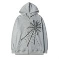 thumbnail image 4 of Opperiaya Rhinestone Spider Web Pattern Long Sleeve Zipper Hooded Sweater, 4 of 4
