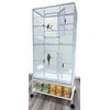 Extra Large Bird Parrot Flight Breeding Cage Side Nesting Door 1/2-Inch Bar Spacing Double Feeder Cup with Removable Rolling Stand