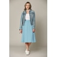 thumbnail image 4 of Made by Johnny Women's High Elastic Waist Pleated Mid A-Line Swing Skirt XL AQUA, 4 of 6