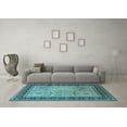 thumbnail image 3 of Ahgly Company Indoor Square Oriental Light Blue Industrial Area Rugs, 4' Square, 3 of 4