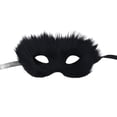 thumbnail image 2 of Mskk Faux‑Fur Masquerade Eye Mask for Women, Fluffy Furry Animal Theme Half‑Face Mask, Halloween Mardi Gras Cosplay Costume Party Fancy Dress Accessory, 2 of 5
