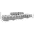 thumbnail image 2 of Meridian Furniture Ames 136" Grey Boucle Fabric Upholstered 4pc. Modular Sofa, 2 of 3