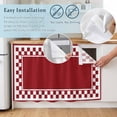 thumbnail image 5 of Cherry Red Square Cabinet Curtains for Kitchen 32"W x 55"L, Graphic Retro Red White Checkered Border Pantry Curtain Skirt Magic Tape Short Curtains Decor Privacy Panel for Utility Closet Bathroom, 5 of 9