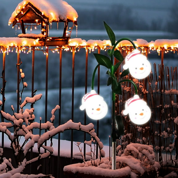 Gecau Solar Powered Christmas Decorations In The Shape Of Old Man Snowman, Solar Best of Both Worlds r Yard, Patio, Porch White Home Decor