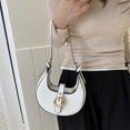 thumbnail image 1 of Bolso Mujer Hombro Bandolera Correa Ajustable Media Luna Bolso Sólido Blanco, 1 of 7