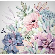 20-ct 13x13 Cactus Rose Napkins Floral Paper Decorative Mother feets Day Decoupage Summer Fall Dinner Designed Party, White, pink, green, 6.5 x 1 inch