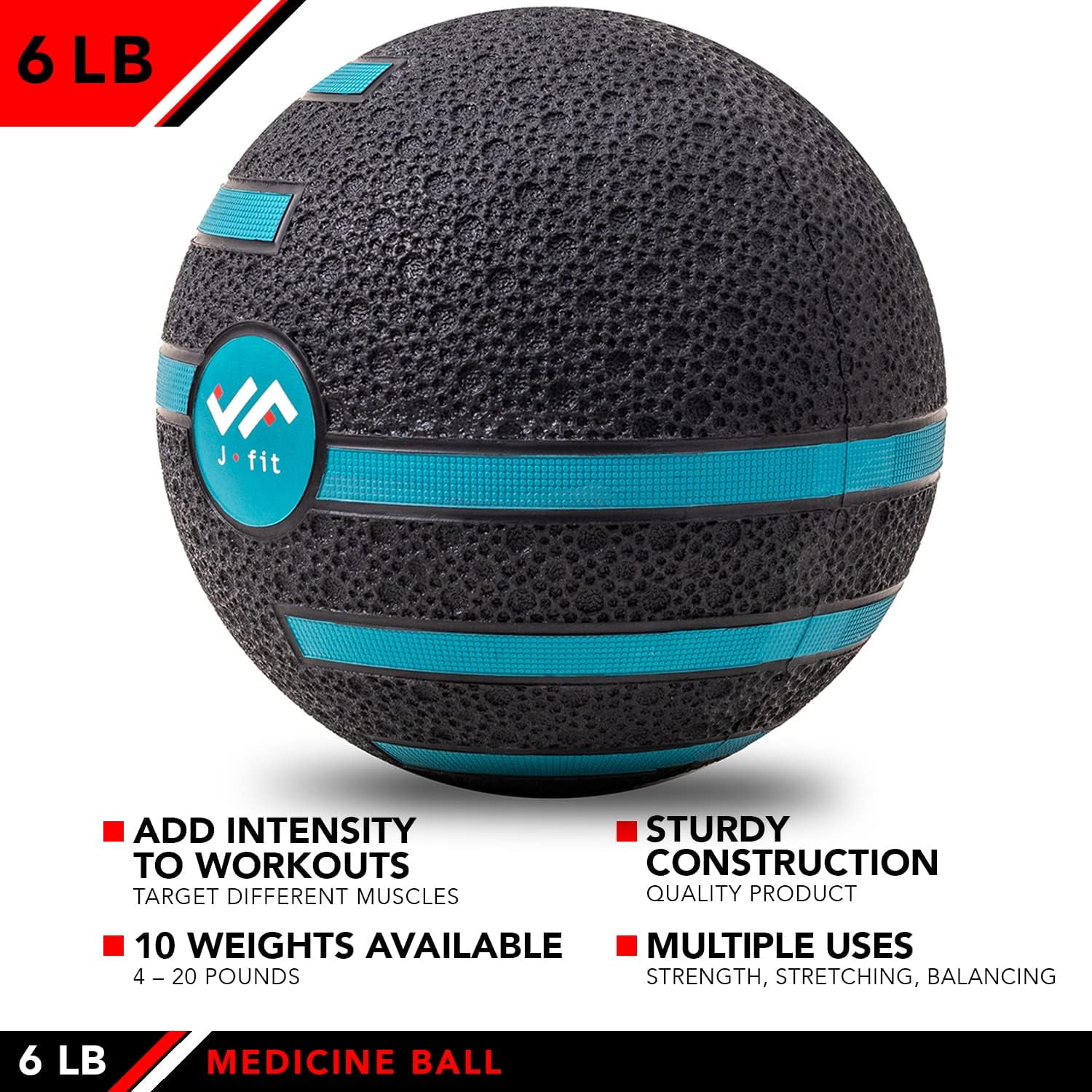 JFIT Medicine Exercise Ball with Dual Texture