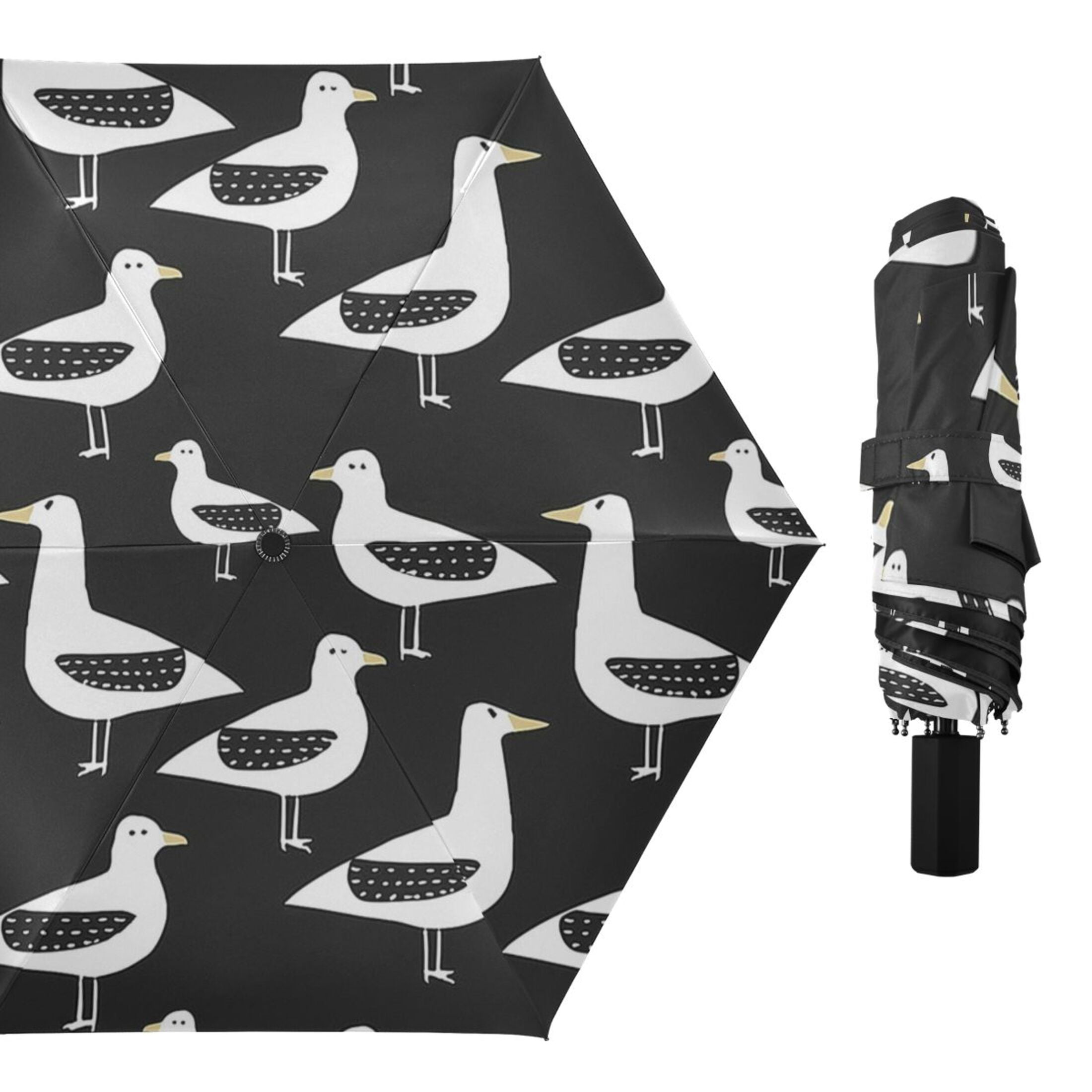 ALAZA Seagull UPF 50+ Compact Folding Umbrella for Rain Travel Umbrella Packable