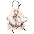 thumbnail image 1 of Anchor Apron Realistic Hand Drawn Sketch Marine Vintage Design Sails Yacht Boat Cruise, Unisex Kitchen Bib Apron with Adjustable Neck for Cooking Baking Gardening, Dark Mauve Cream, by Ambesonne, 1 of 3