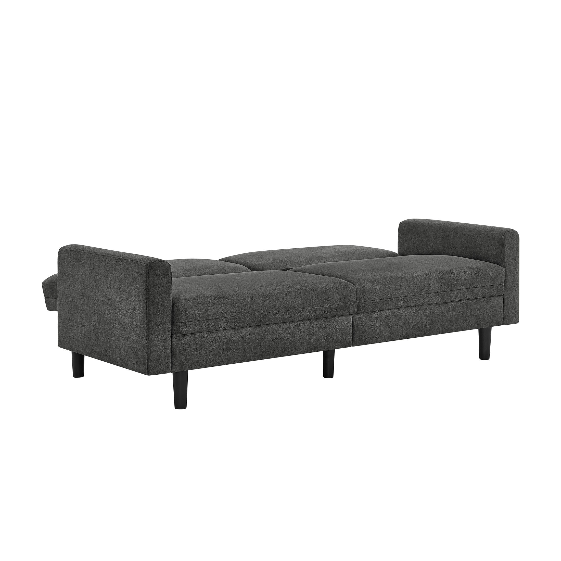Mainstays Storage Futon with Underseat Storage, Charcoal Fabric
