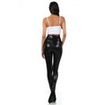 thumbnail image 6 of Sakkas Shiny Liquid Metallic High Waist Stretch Leggings - Made in USA - Black - 3X, 6 of 8