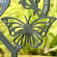 thumbnail image 3 of Placa de adorno de mariposa en forma de marazón, regalo conmemorativo con estaca, ideal para el Día de la madre, decoración de ardín, tumba, gris, 1 Uds., 3 of 5