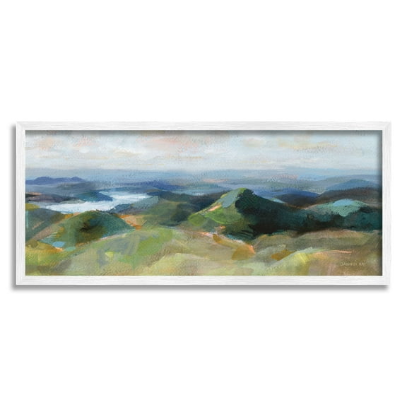 Stupell Industries Vivid Abstract Aerial View Mountain Top Hills Painting White Framed Art Print Wall Art, Design by Danhui Nai