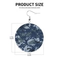thumbnail image 3 of Navy Blue Digital Camouflage Dangle Round Lightweight Drop Circle Earrings For Women, 3 of 6