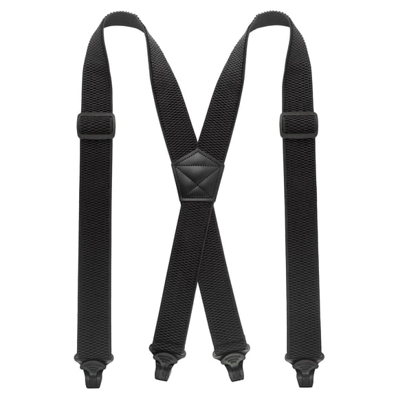 KAMBERFT Men's Heavy Duty Hidden Suspenders for Under Clothes, Adjustable X-Back Elastic Straps, Black