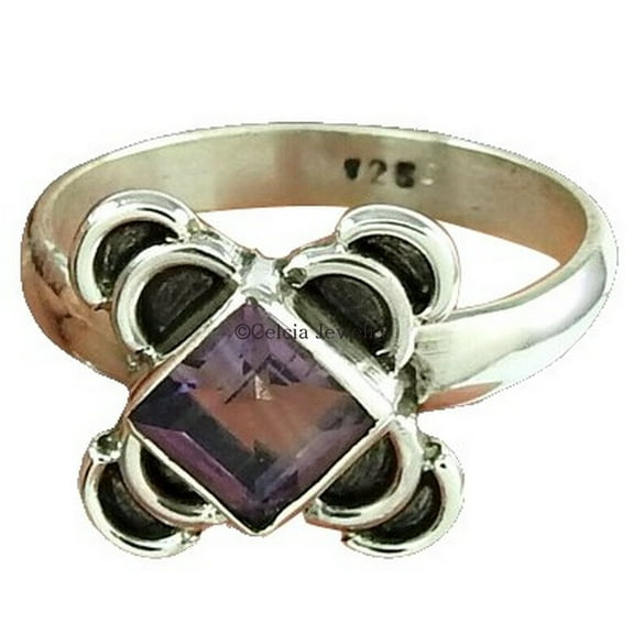 Natural Amethyst Gemstone Womens Ring, Fancy Ring, Statement Boho Chic Bohemian Delicate Mothers Day Gifts, February Birthstone, Best Friend Bridesmaid Gift (amethyst, Size 7)