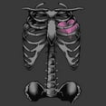 thumbnail image 2 of Boy's Lost Gods Halloween Skeleton Rib Cage Heart  Graphic Tee Charcoal Heather Large, 2 of 5