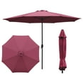 thumbnail image 3 of Kool 11FT Outdoor Patio Umbrella with Crank Handle, Market Umbrella with 8 Sturdy Umbrella Ribs, Waterproof for Garden Deck Backyard Pool, Burgundy, 3 of 7