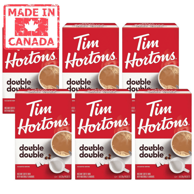 Tim Hortons Double Double Paquets, Paquet en Vrac de 8 Unités (6/caisse)