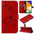 thumbnail image 1 of SaniMore for Samsung Galaxy A34 5G Magnetic Flip Wallet Case, [RFID Blocking] Card Holder PU Leather 3D Butterfly Embossing Cover with Kickstand & Wrist Strap Shockproof Protective Shell, Red, 1 of 7